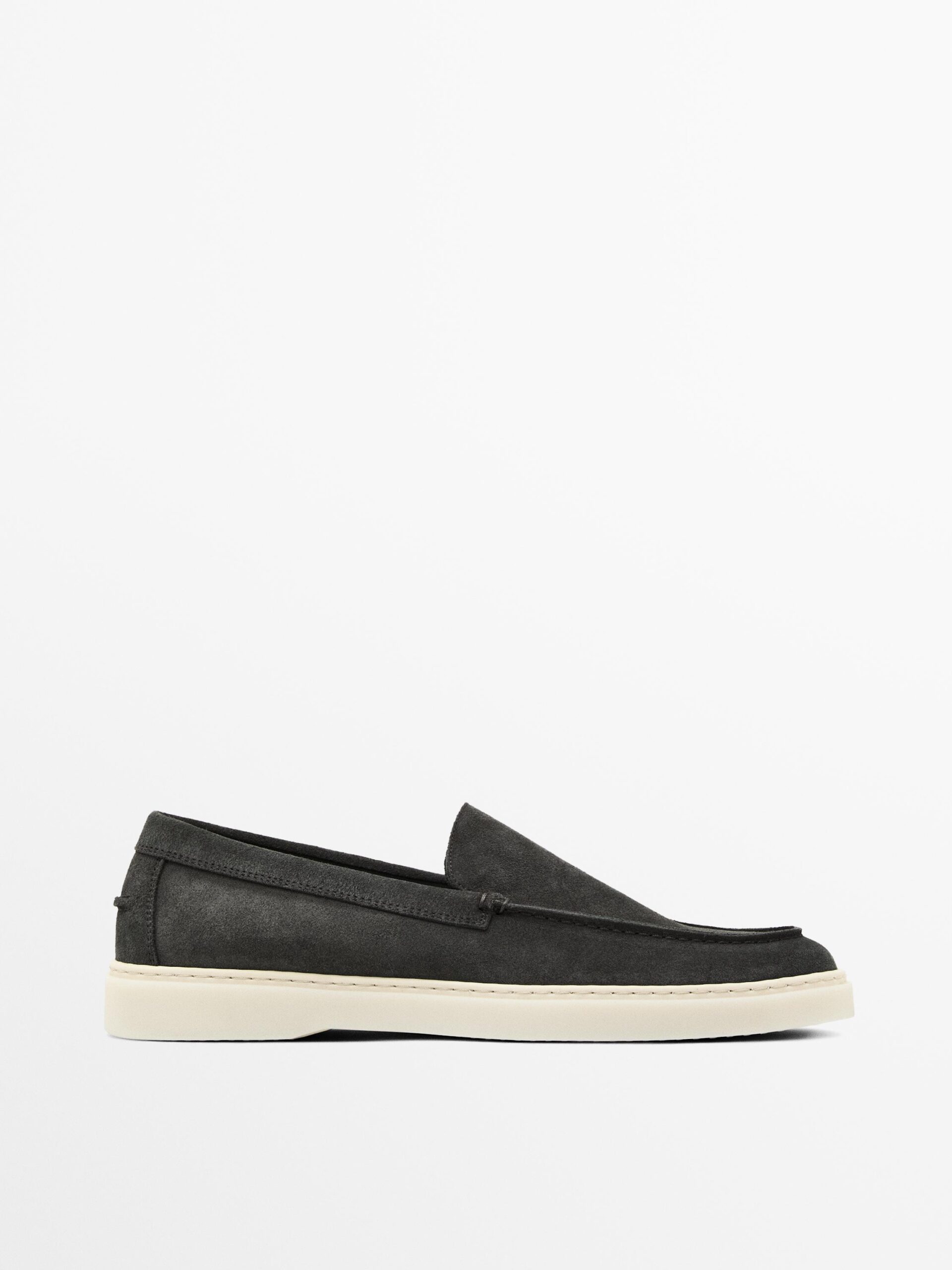 Split leather loafers GREY -1
